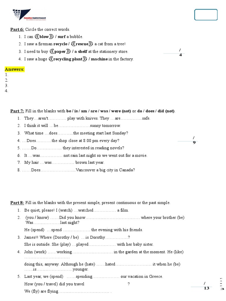 Language Practice Exercises | PDF | Language Arts & Discipline