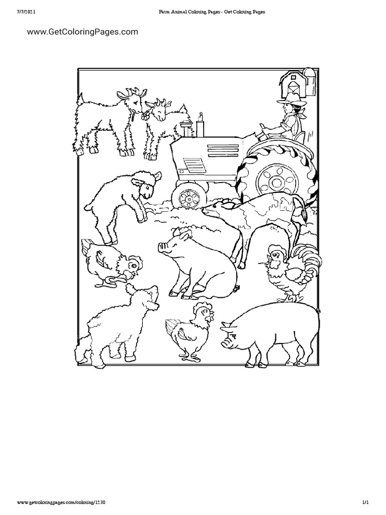Farm Animal Coloring Pages | PDF | Home & Garden | Technology & Engineering
