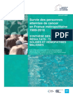 Etude Sur La Survie Des Personnes Atteintes de Cancer en France Métropolitaine 1989-2018