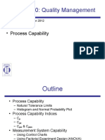 ENGM 620: Quality Management: - Process Capability