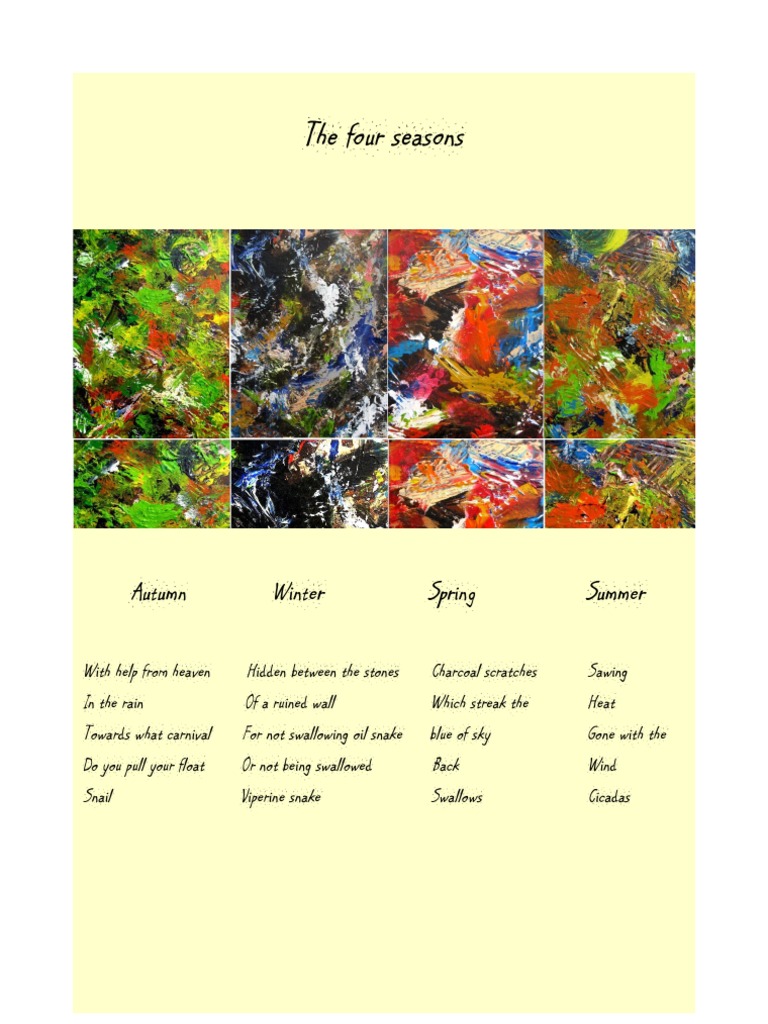 The Four Seasons Poem Analysis | PDF