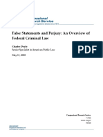 False Statements and Perjury: An Overview of Federal Criminal Law