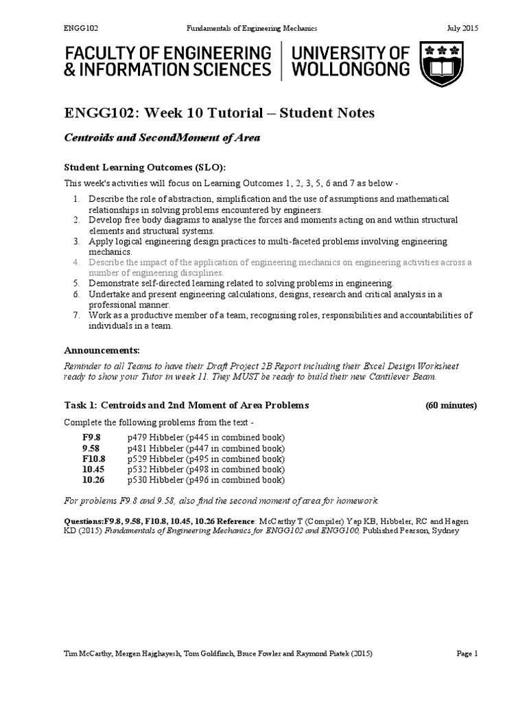 ENGG102 Students Notes - Week 10 | PDF | Engineering | Physics