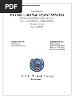 Payroll Management System: Pt. J. L. N. Govt. College