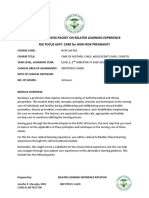 NCM 107 Learning Packet On Related Learning Experience Rle Focus Unit: Care For High-Risk Pregnancy