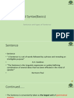 Morphology and Syntax Basics Sentence Types