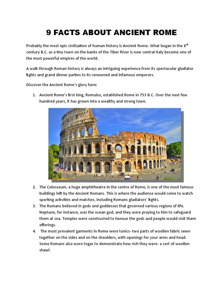 9 Facts About Ancient Rome | PDF