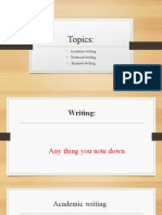 Topics:: Academic Writing Technical Writing Business Writing