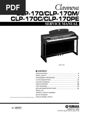 「ピアノ・マニュアル 日本版（Piano Manual）」ヤマハ Yamaha P-140 Service Manual | PDF