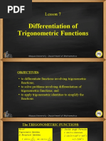 Lesson 7-Differentiation of Trigonometric Functions