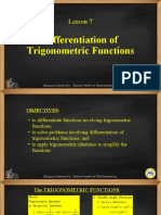 Lesson 7-Differentiation of Trigonometric Functions