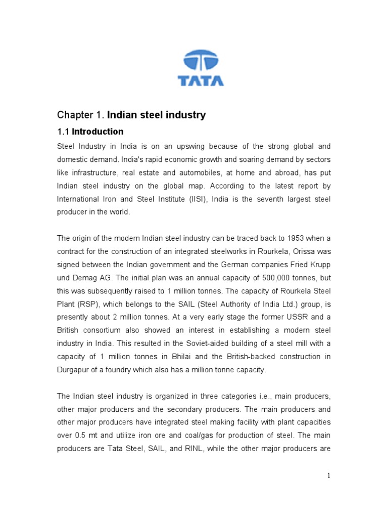 Overview of Indian Steel Industry | PDF | Employment | Steelmaking