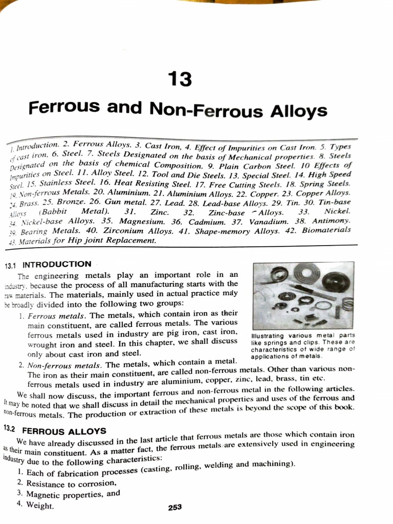 Ferrous and Non-Ferrous Alloys Overview | PDF | Cast Iron | Steel