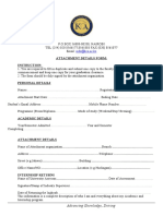 Student attachment details form