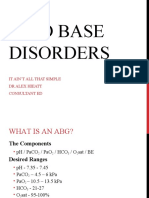 Acid Base Disorders: It Ain'T All That Simple DR Alex Hieatt Consultant Ed