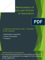 Memorandum of Association and Articles of Association