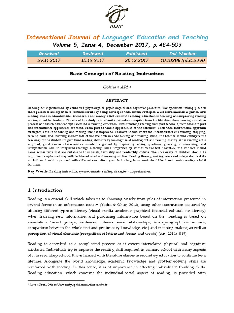 Basic Concepts of Reading Instruction | Download Free PDF | Learning To ...