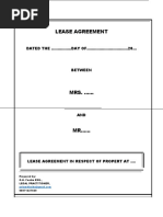 Lease Agreement: DATED THE .DAY OF 20