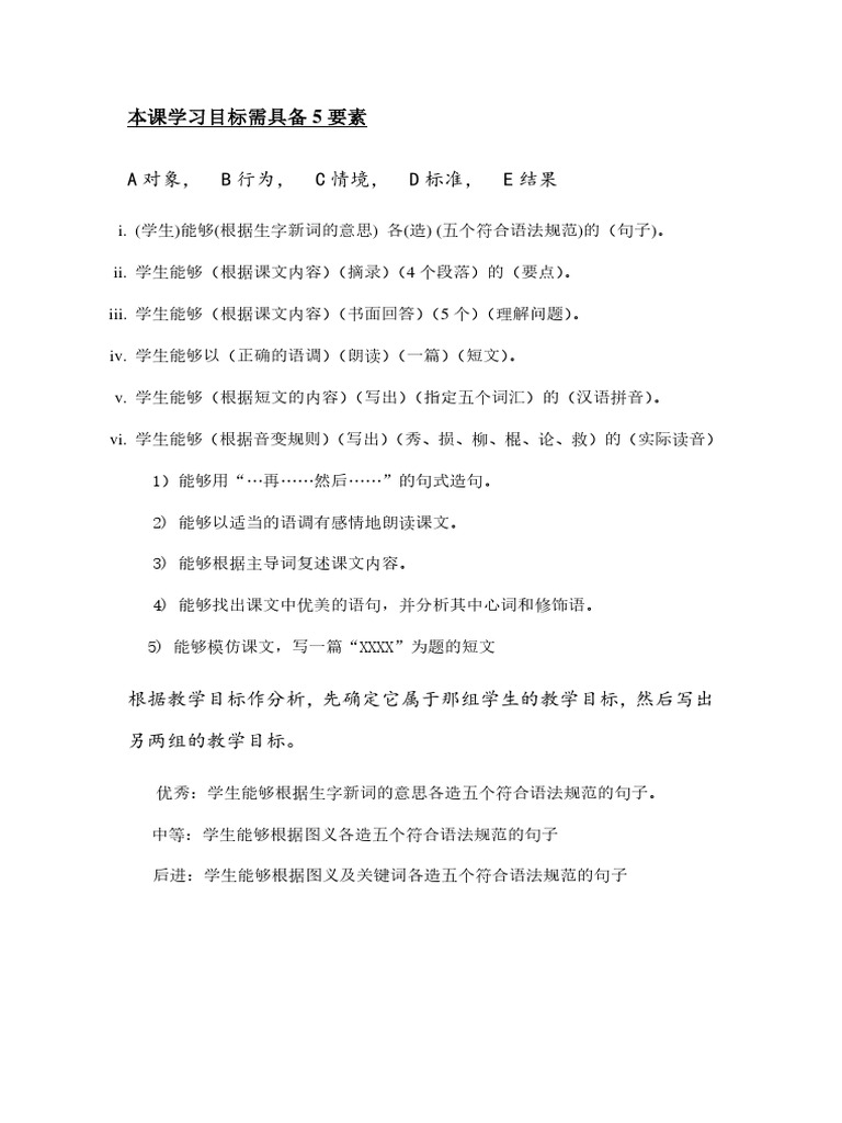 学习目标要具备5要素 Pdf