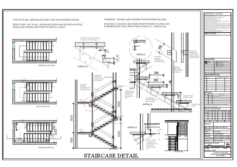 Staircase Detail and Construction Plan | PDF | Stairs | Building ...