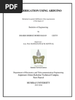 Auto Irrigation Using Arduino: Bachelor of Engineering
