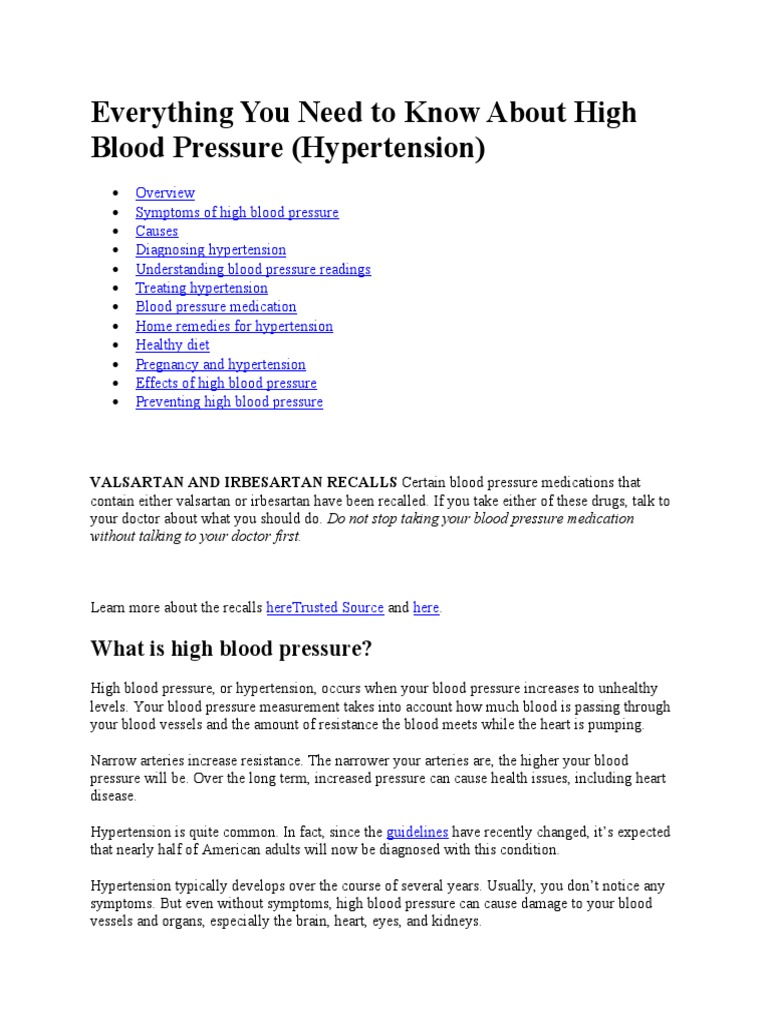 Understanding High Blood Pressure Basics | PDF | Hypertension | Blood ...
