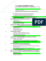 MCQ'S of Brand Management Mkt624