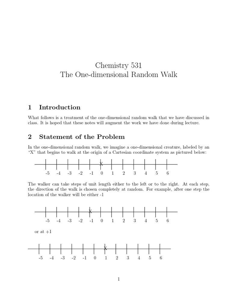 Chemistry 531 the one dimensional random walk pdf normal