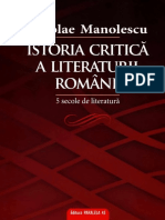 Nicolae Manolescu - Istoria Critica a Literaturii Romane