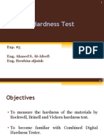 Hardness Test: Exp. #5 Eng. Ahmed S. Al-Afeefi Eng. Ibrahim Aljaish