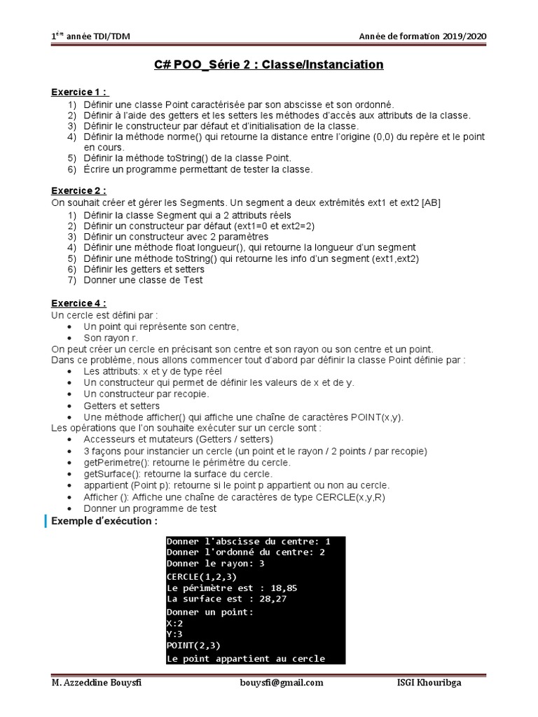 C# POO : Classes et Instanciation | PDF | Constructeur (programmation ...