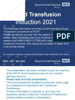 Blood Transfusion Instructions