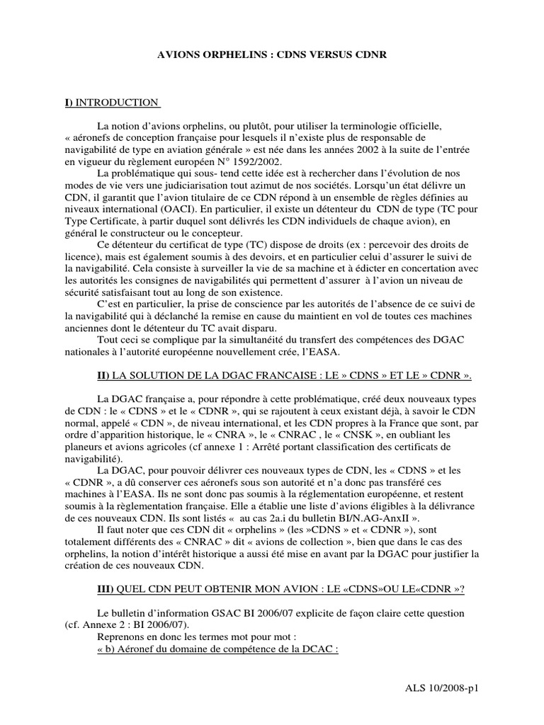 Avions Orphelins 170209 | PDF | Certifications professionnelles ...