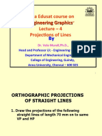Anna Edusat Course On " Engineering Graphics Lecture - 4 Projections of Lines