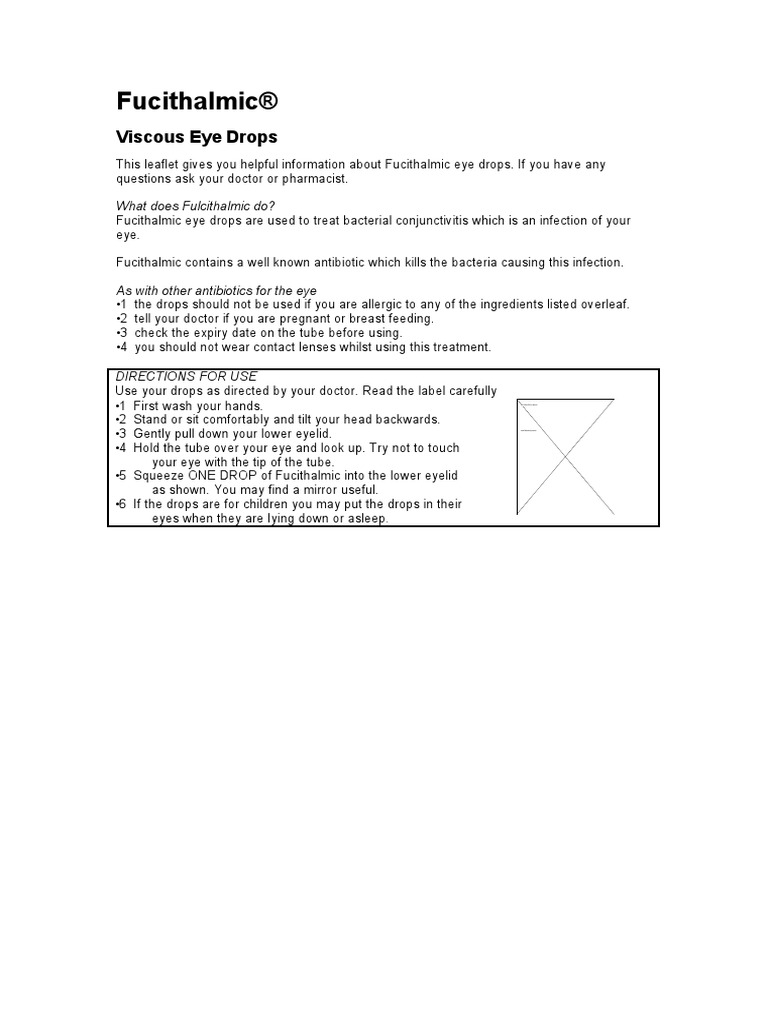 Fucithalmic® Viscous Eye Drops PDF Medical Specialties Clinical Medicine