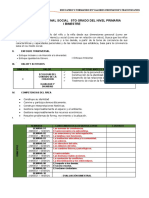 Sílabo de Personal Social 5to Grado Del Nivel Primaria I Bimestre