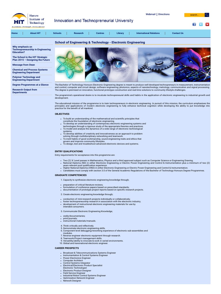 Harare Institute of Technology - Electronic Engineering - 1615407765886 ...