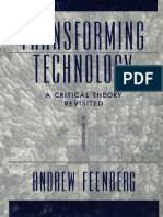 Feenberg - Transforming Technology a Critical Theory Revisited