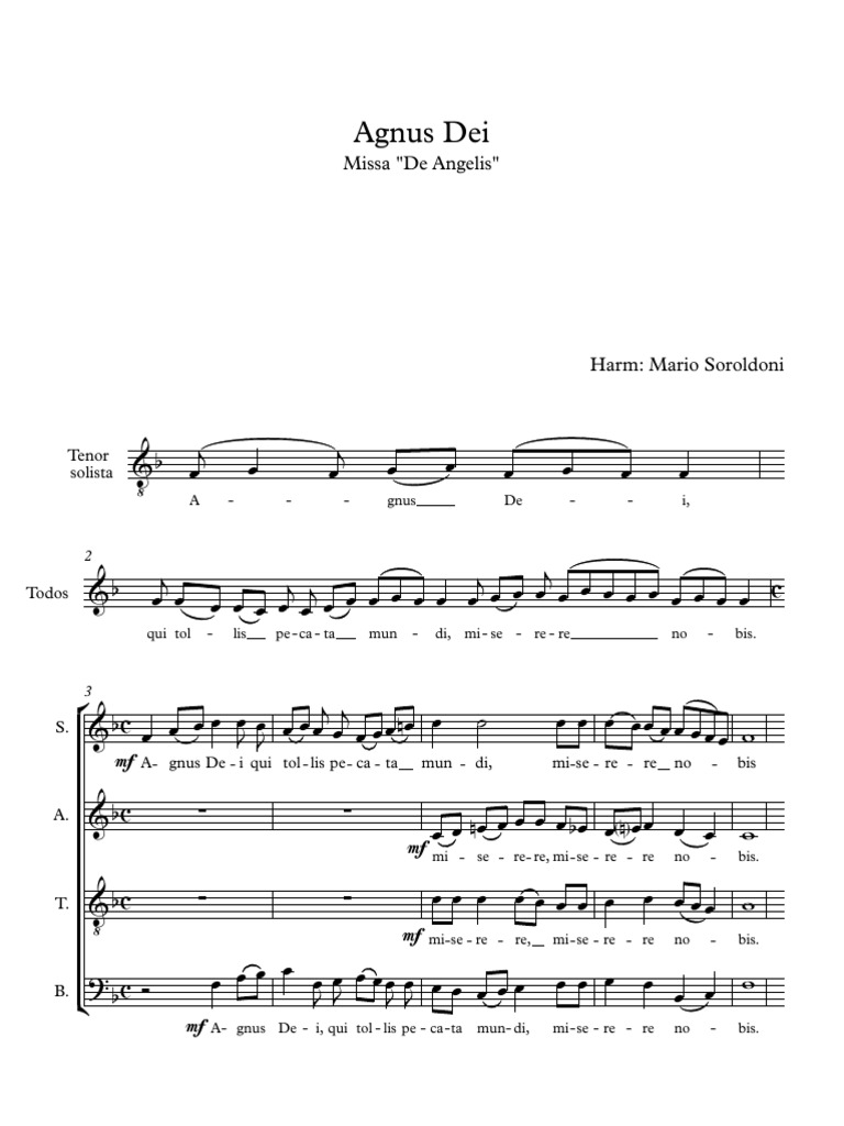 Agnus dei partitura completa pdf