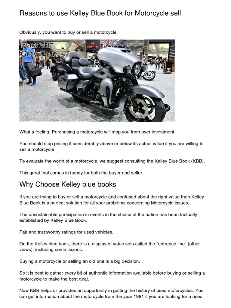 Why Using Kelley Blue Book For Selling Motorcycleskyttu PDF Kelley