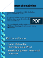 Inborn Errors of Metabolism: Albinism, Cystinuria, Pentosuria And, of Course, Alkaptonuria