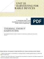 Unit III - Energy Harvesting For Wearable Devices