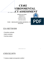 CE482 Environmental Impact Assessment: Topic: Checklists Matrix Methods, Overlay Analysis