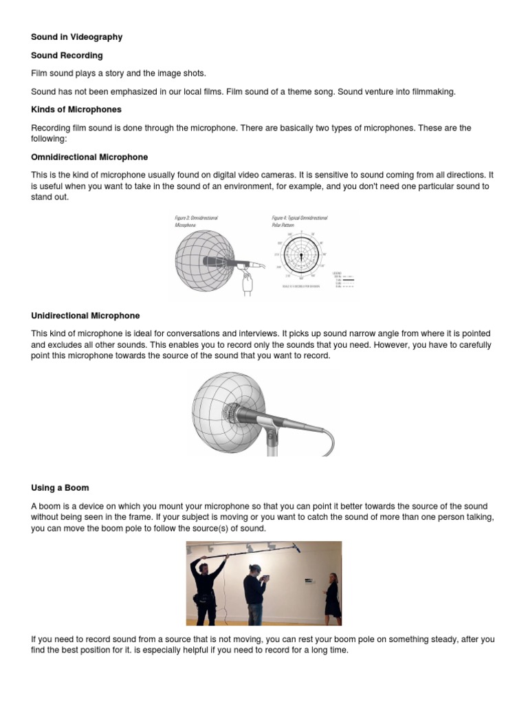 Sound in Videography Lesson 4.1 PDF Microphone Science