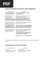 Use of Pretérito Perfecto and Indefinido