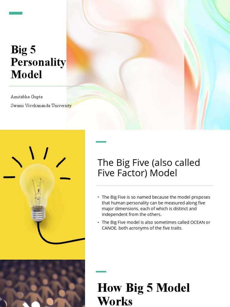 Big 5 Personality Model Amitabha Gupta Swami Vivekananda University