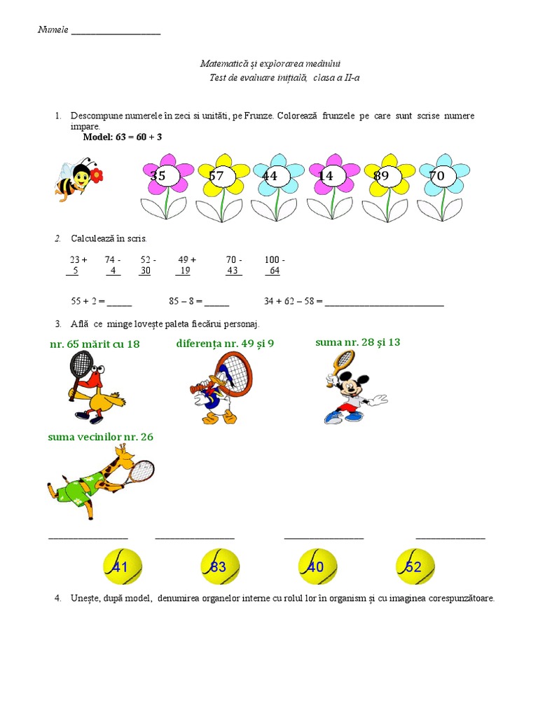Test Initial Mem Clasa II | PDF