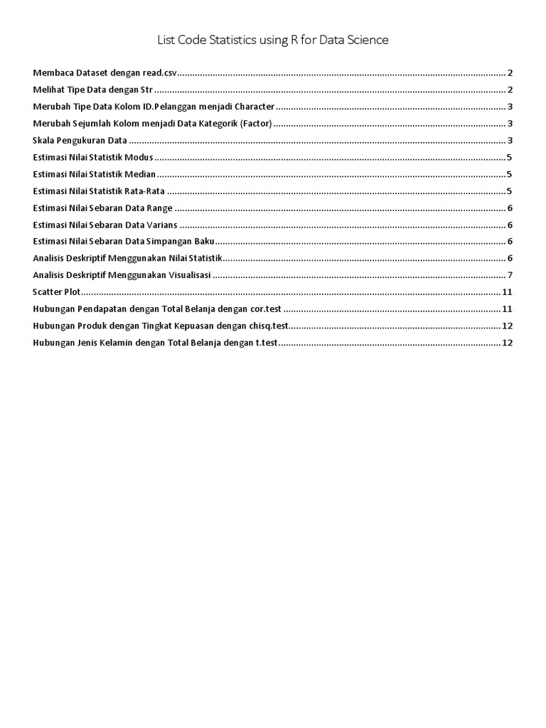 Statistics Using R For Data Science | PDF