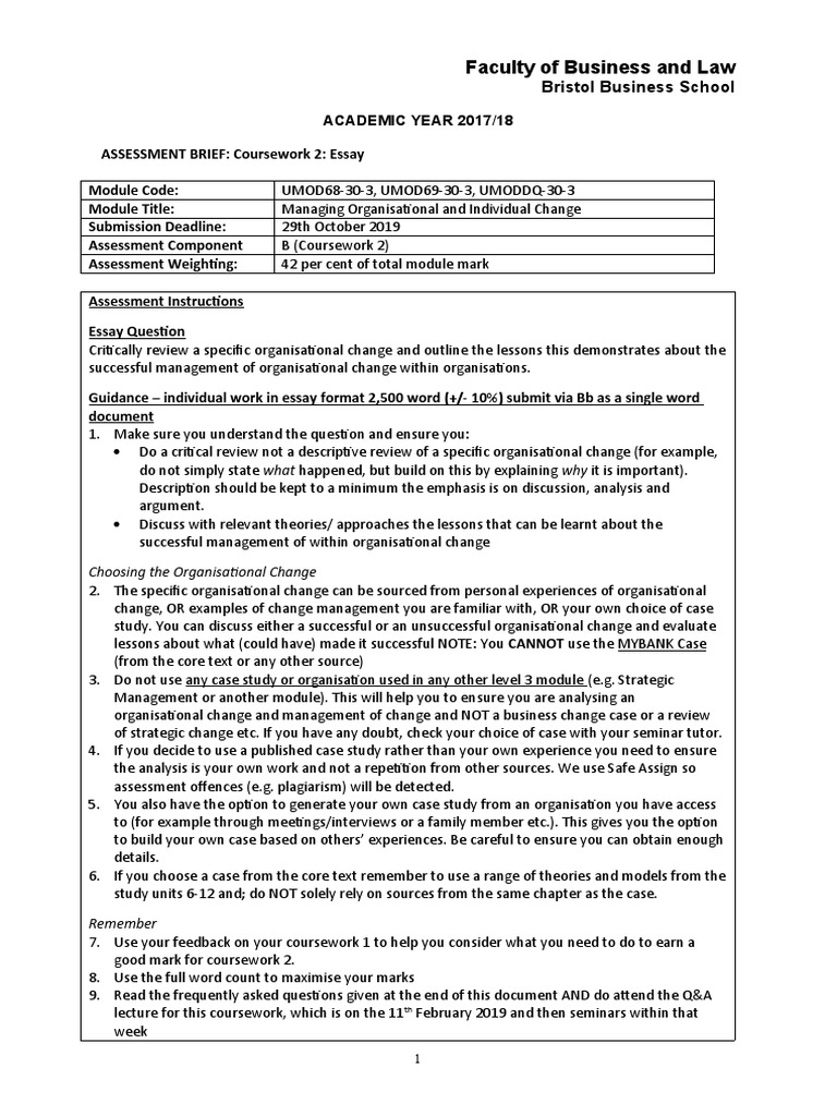 Coursework 2 - Brief and Guidance 2018-19 | PDF | Critical Thinking ...