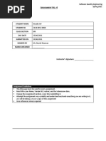 Software Quality Engineering Spring 2021 Ssignment O: Department of Computer Science